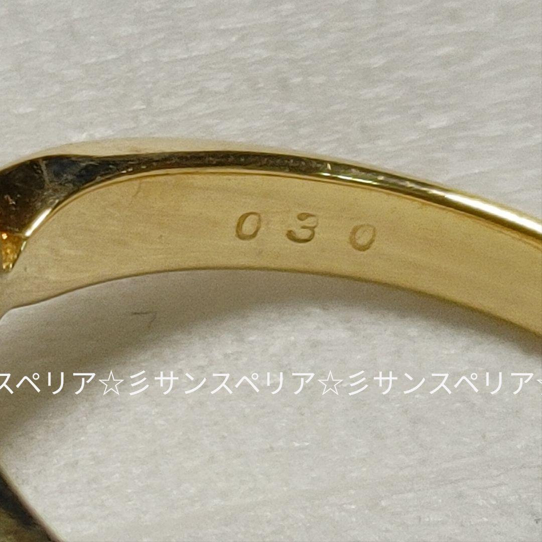 K18 ペリドット1.27ctとダイヤモンド0.30ctのフラワーリング