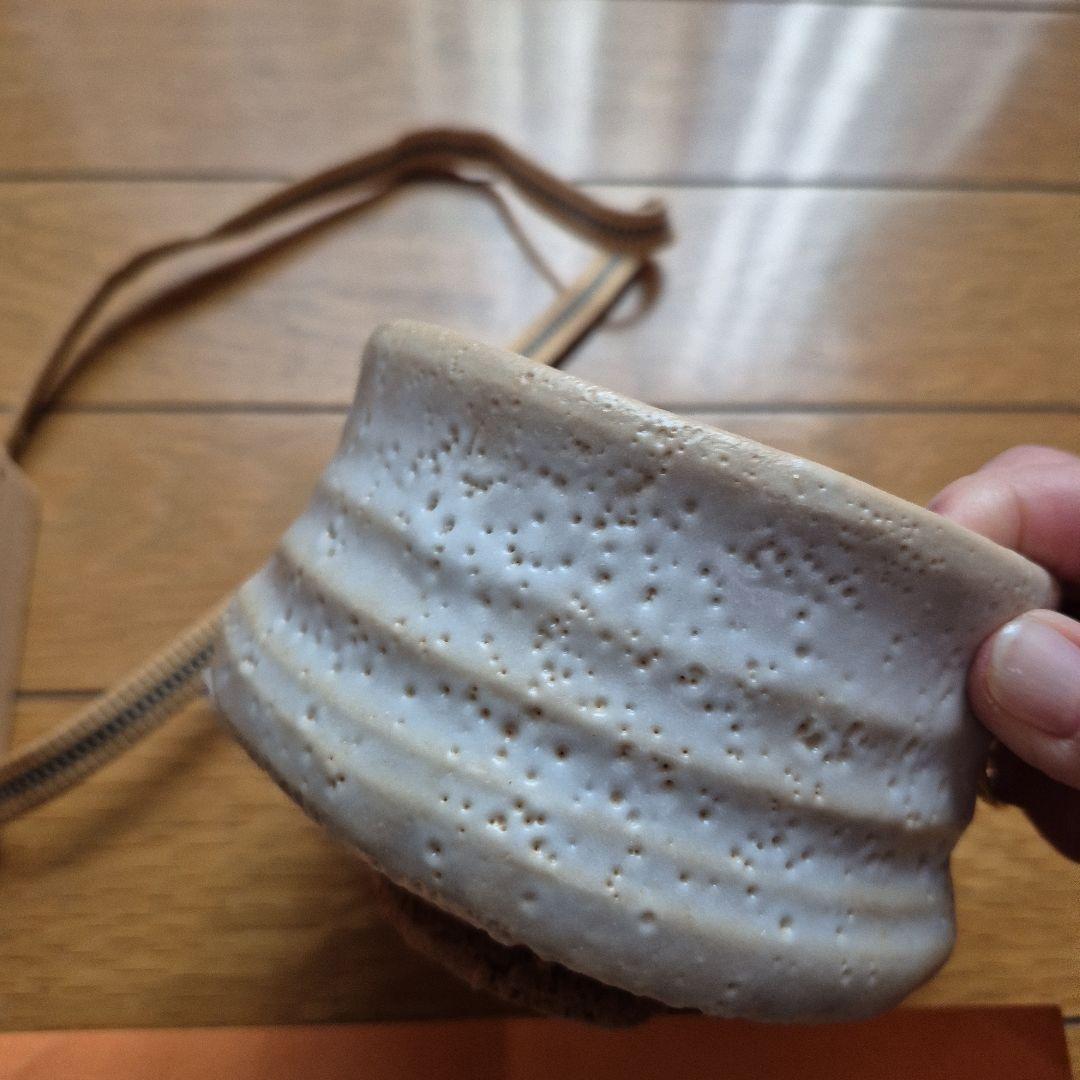 志野焼 田部井健二 茶碗 木箱付き