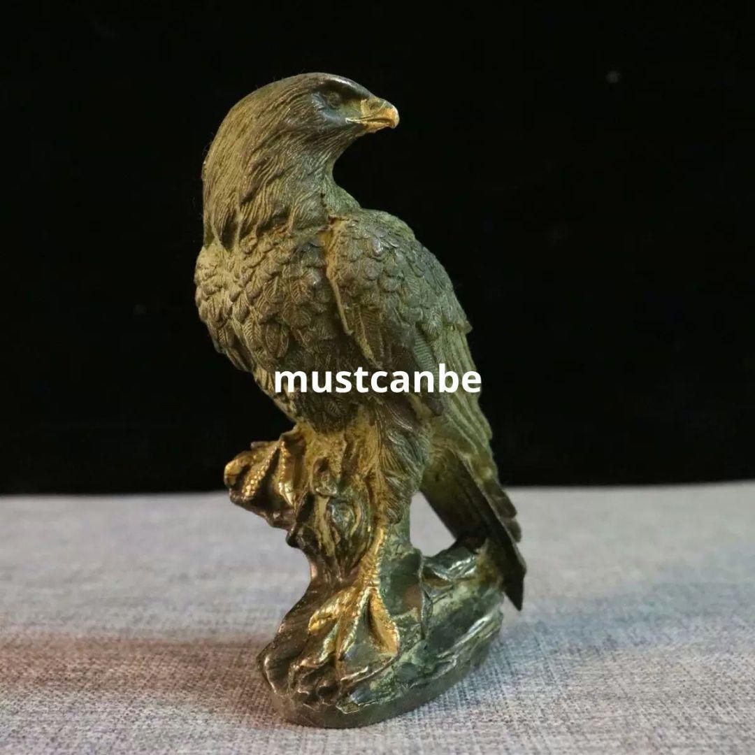 銅器 大展宏図 雄鷹展翅 家庭 応接間 事務室 装飾品 置物