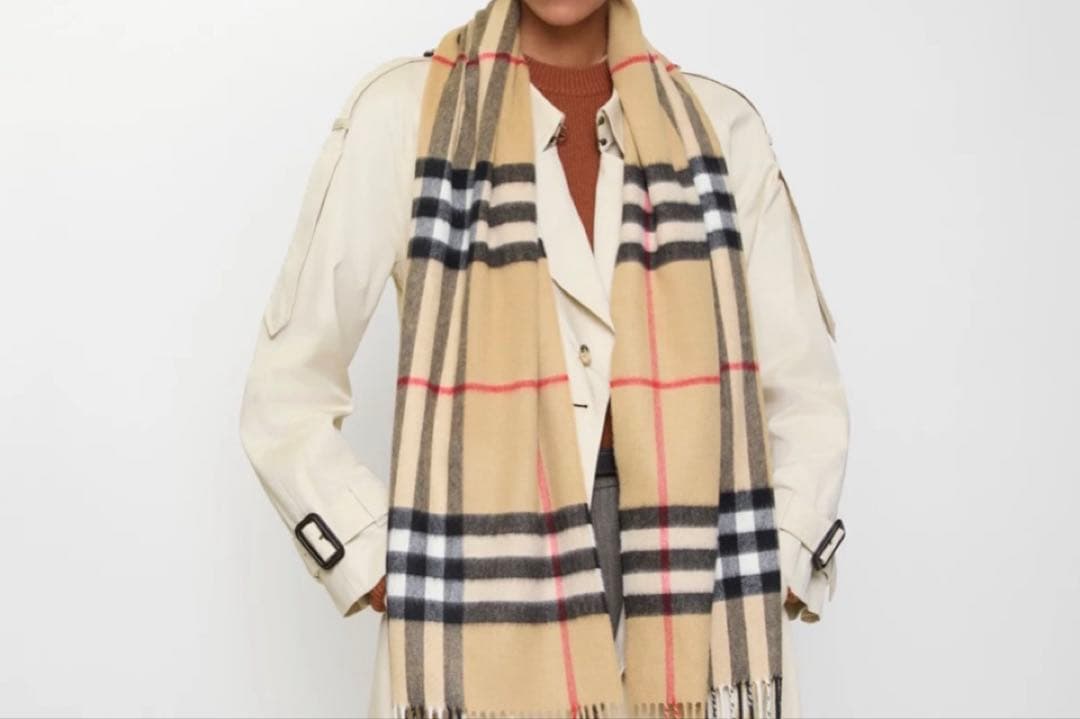 バーバリー☆チェック　カシミヤスカーフ☆アーカイブベージュ