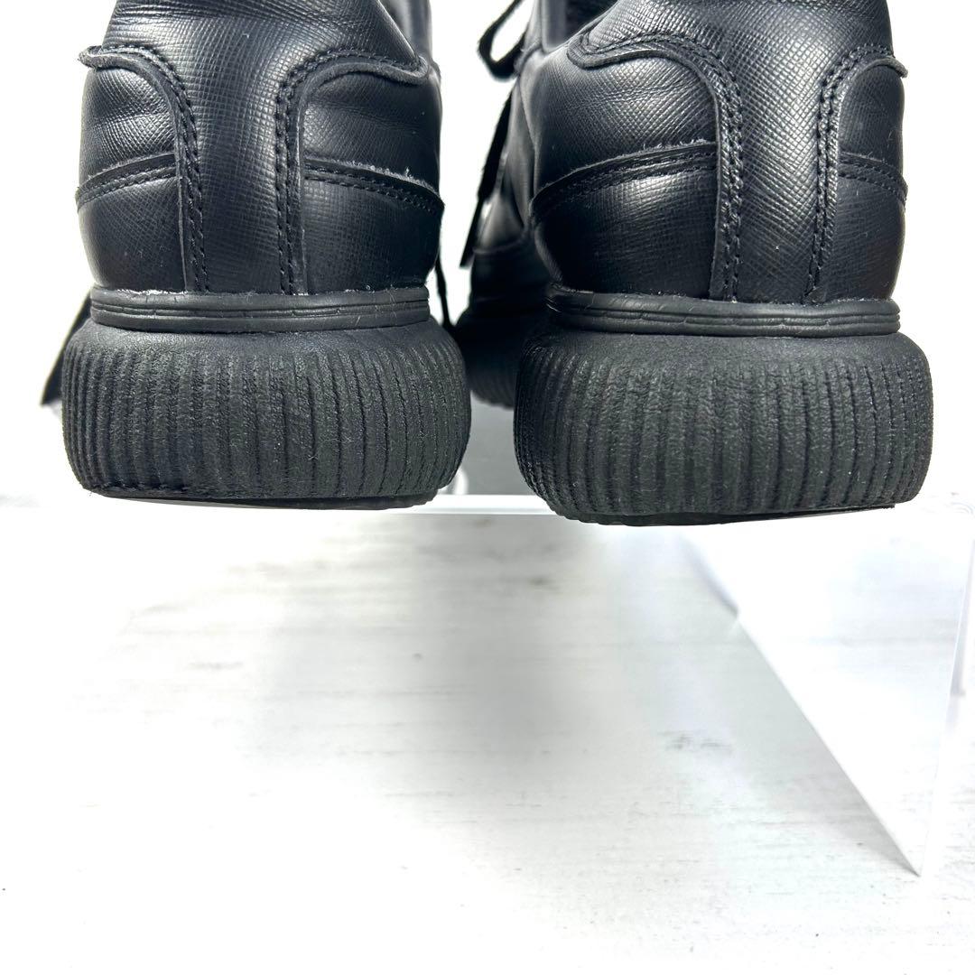 オニツカタイガー デレシティ 黒 サフィアーノ レザー 厚底 25