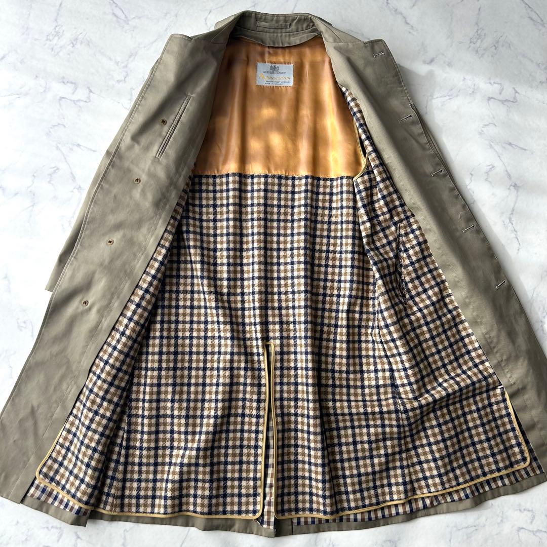 希少✨　アクアスキュータム　ステンカラーコート　英国製　ライナー付き　アクア5