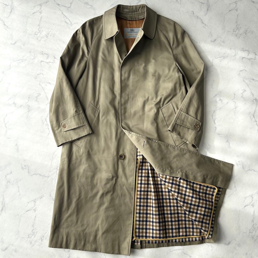 希少✨　アクアスキュータム　ステンカラーコート　英国製　ライナー付き　アクア5