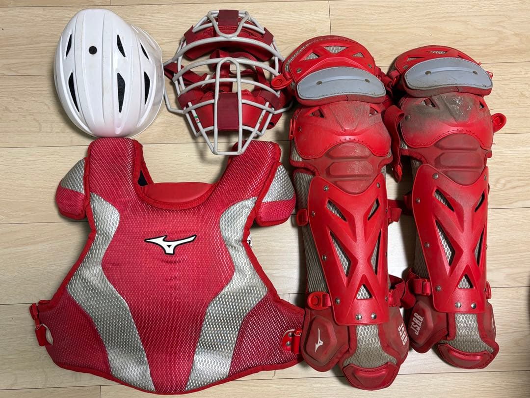 Mizuno キャッチャー防具セット レッド
