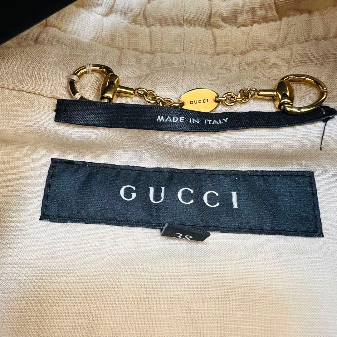 美品 GUCCI ブルゾン ジャケット 金ボタン タッセル リネン M