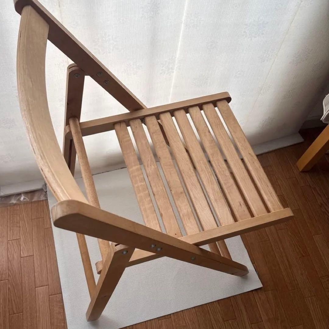 無印良品　木製折りたたみ椅子 スラットシート