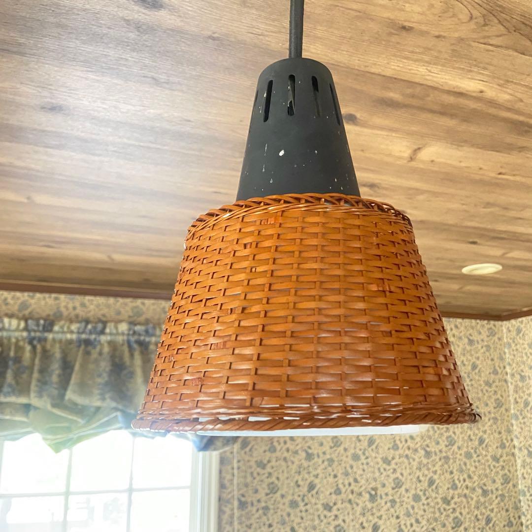 昭和レトロ　和モダン　ペンダントライト　竹シェード