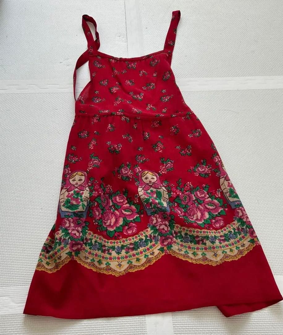 ジェーンマープル　エプロン　マトリョーシカ　赤　レア品