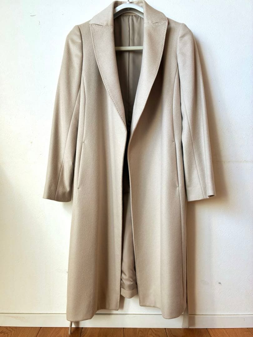 コモサデモード　カシミヤ　ベージュ ロングコート ベルト付き