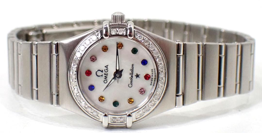美品 オメガ コンステレーション 12Pマルチ ベゼル ダイヤ シェル 時計
