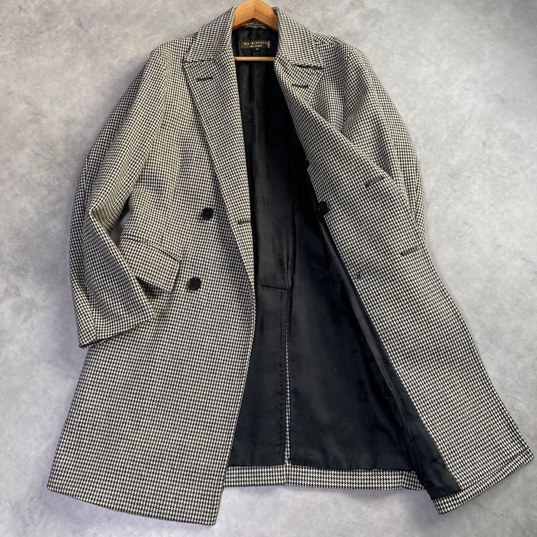 極美品 マッキントッシュ チェスターコート ダブル 千鳥格子 ウール M 英国製