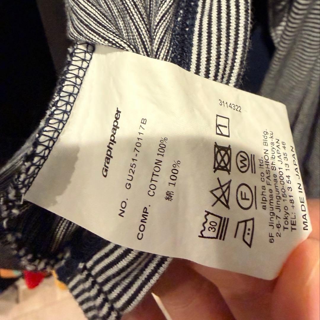 トップス Graphpaper Narrow Border L/S Tee