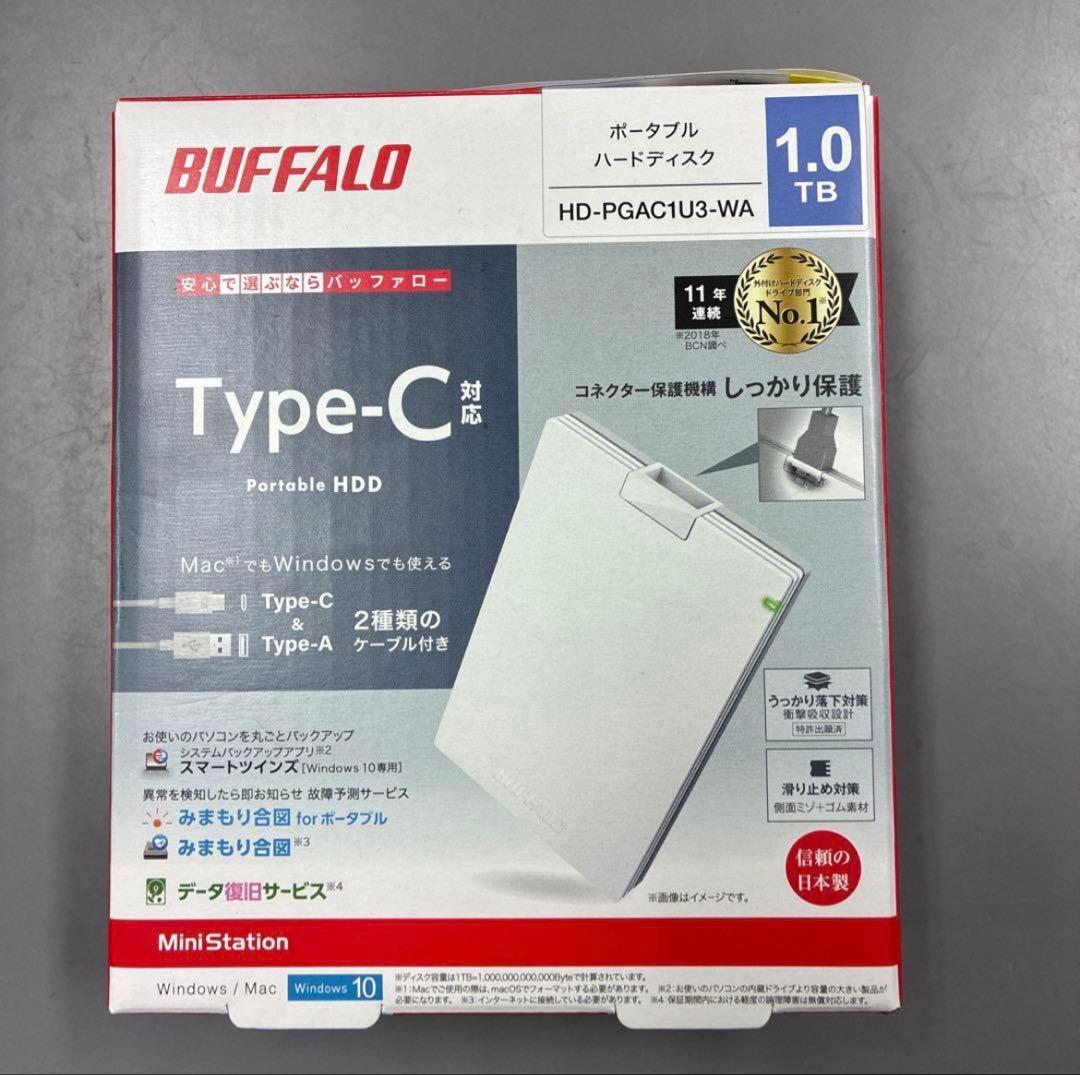 マ*ー様 BUFFALO ポータブル HDD 1.0TB USB Type-C