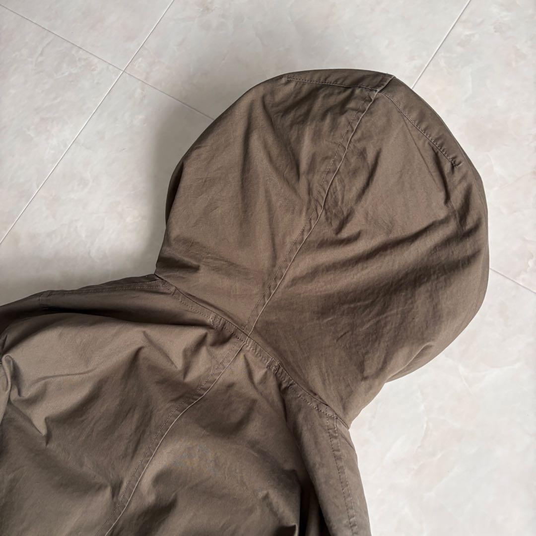 MHL. コットンシェル フードダウンロングコート 茶 II 中綿防寒