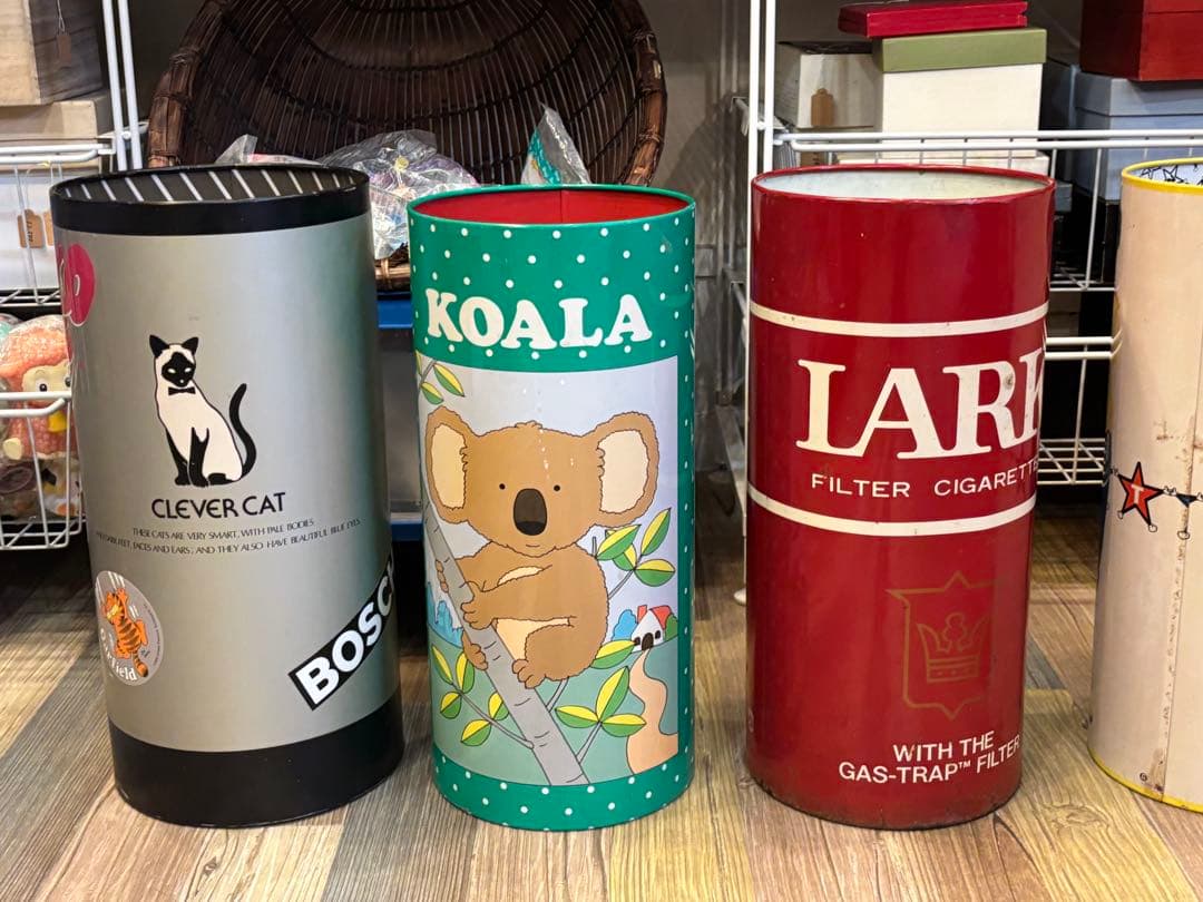 昭和レトロゴミ箱　缶　5点まとめて　近藤真彦　LARK ペコちゃん