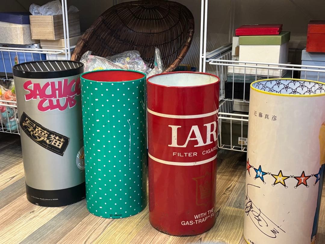 昭和レトロゴミ箱　缶　5点まとめて　近藤真彦　LARK ペコちゃん