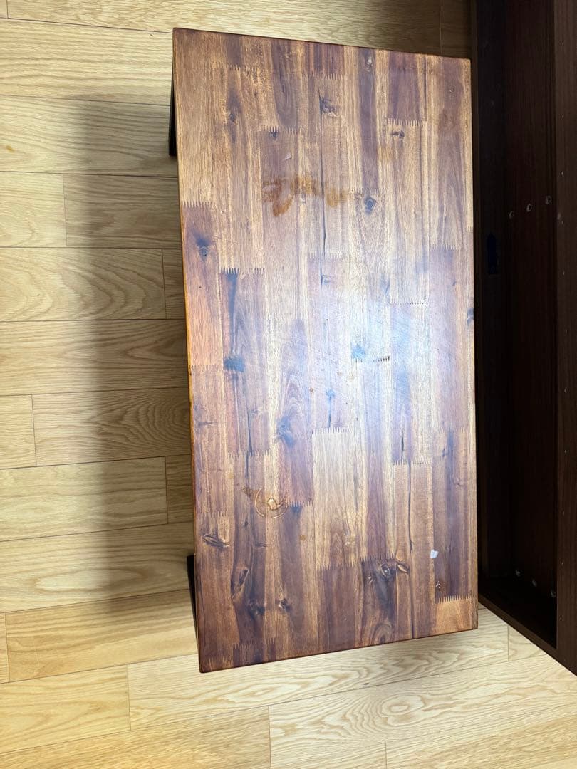 木製センターテーブル ダークブラウン