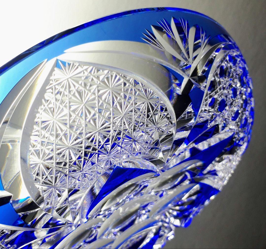 綾切子　黒木国昭 作　飾り中皿【 未使用・美品 】現代ガラス芸術の巨匠 作品