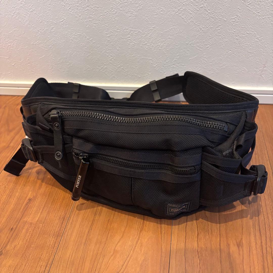 PORTER HEAT(ヒート) ポーター ボディバッグ ウエストバッグ 黒