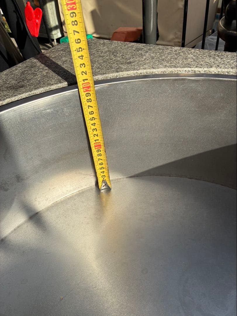 【超希少】特注ワンオフ 白御影石×オールステンレス 業務用大型釜セット