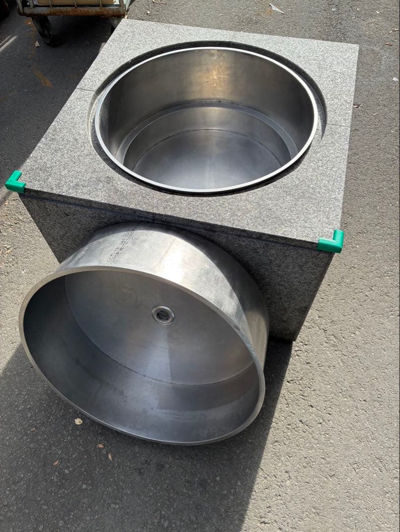 【超希少】特注ワンオフ 白御影石×オールステンレス 業務用大型釜セット