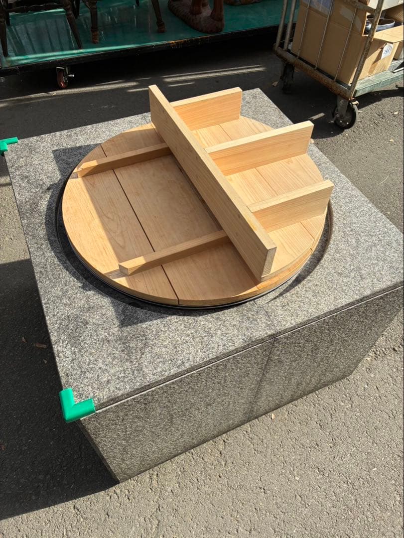 【超希少】特注ワンオフ 白御影石×オールステンレス 業務用大型釜セット