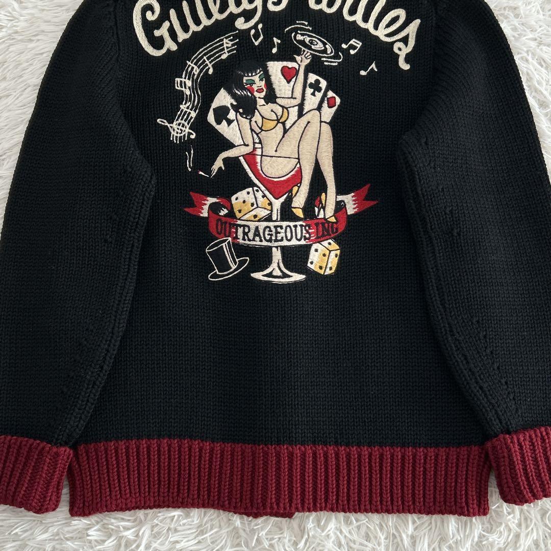 超レア✨ 最高のカラー配色&バック刺繍 ワコマリア ニット カーディガン M