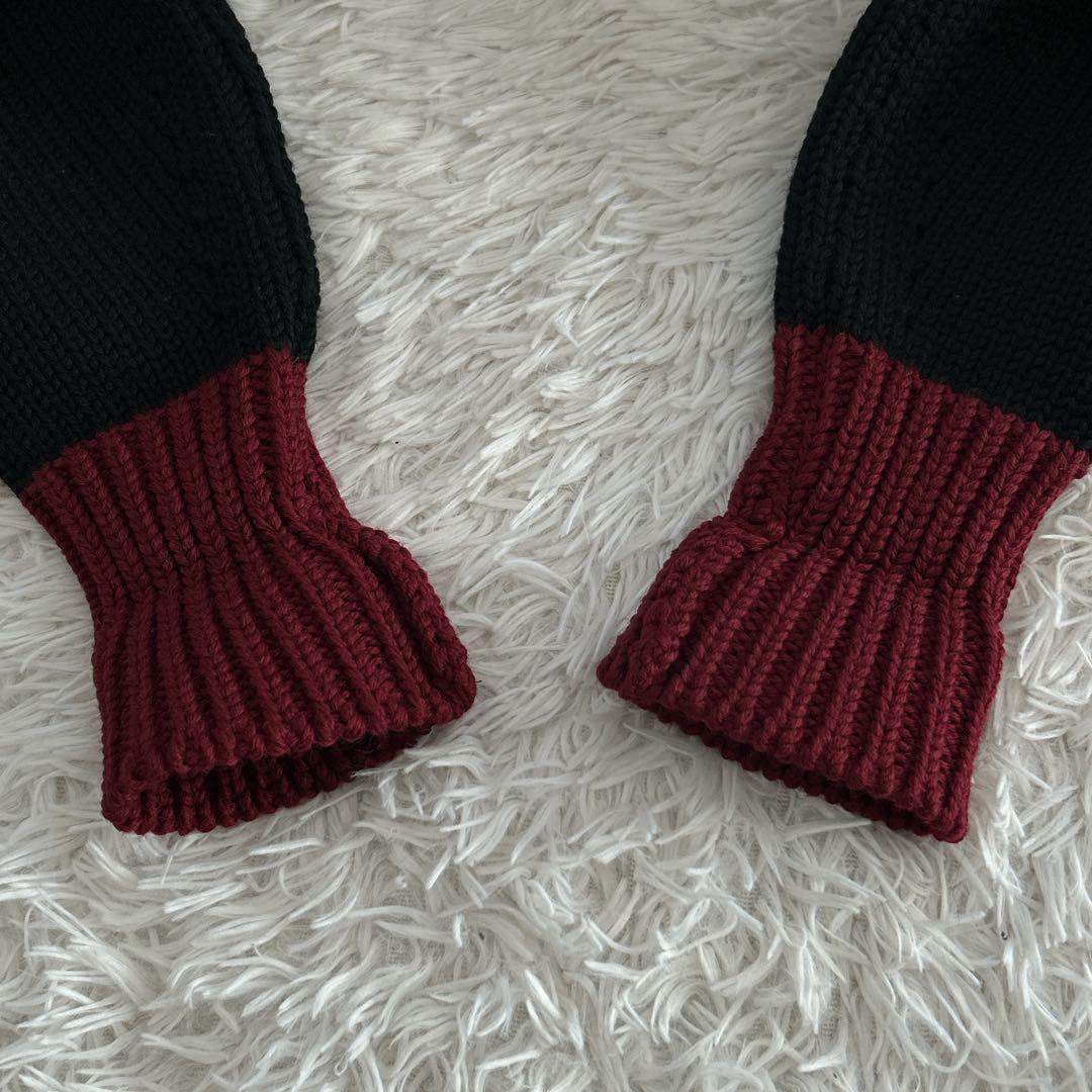 超レア✨ 最高のカラー配色&バック刺繍 ワコマリア ニット カーディガン M