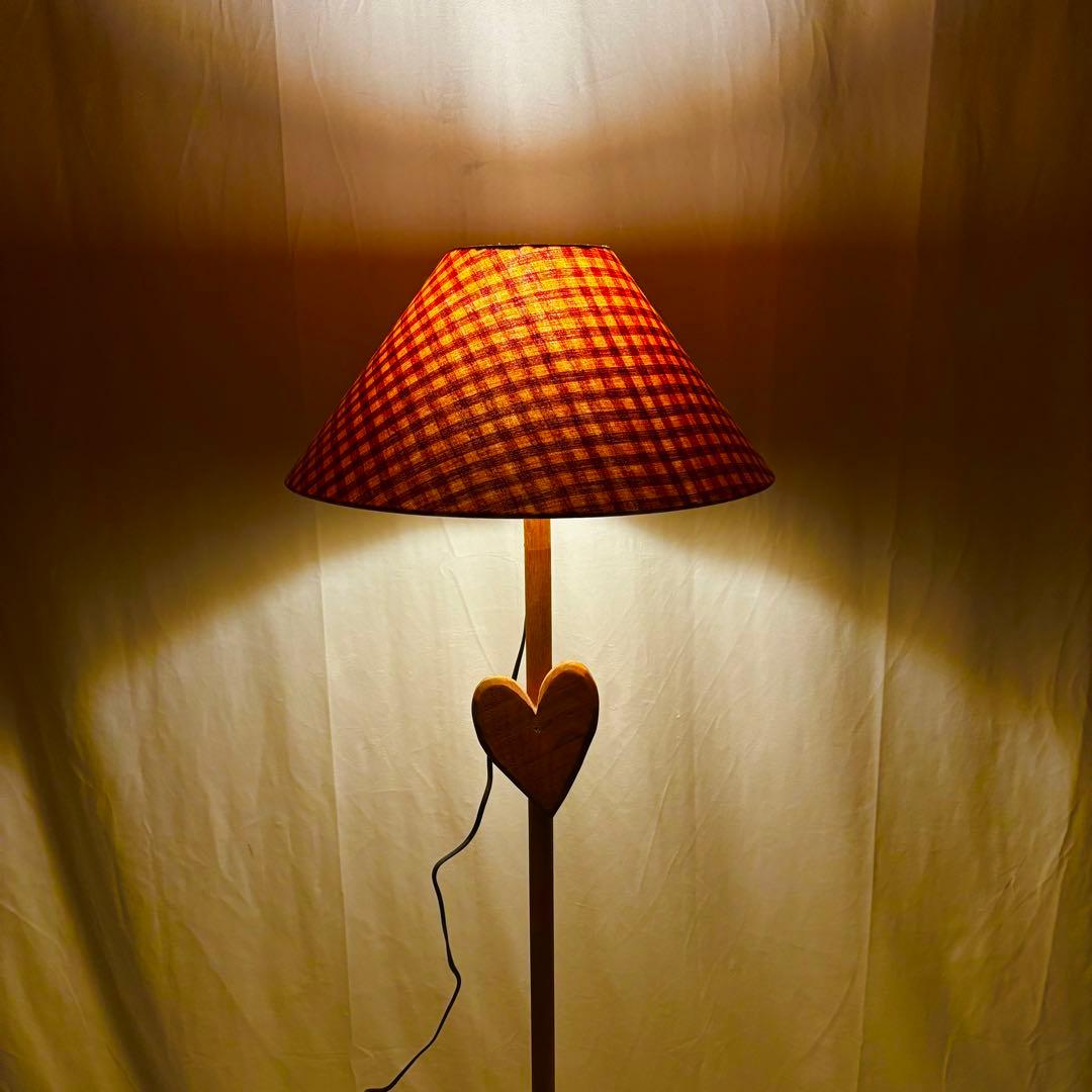 木製フロアスタンド 赤白チェック アンファン