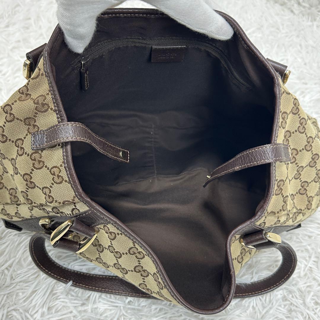 希少【GUCCI】アビー GGキャンバス レザー トートバッグ 大容量 廃盤品
