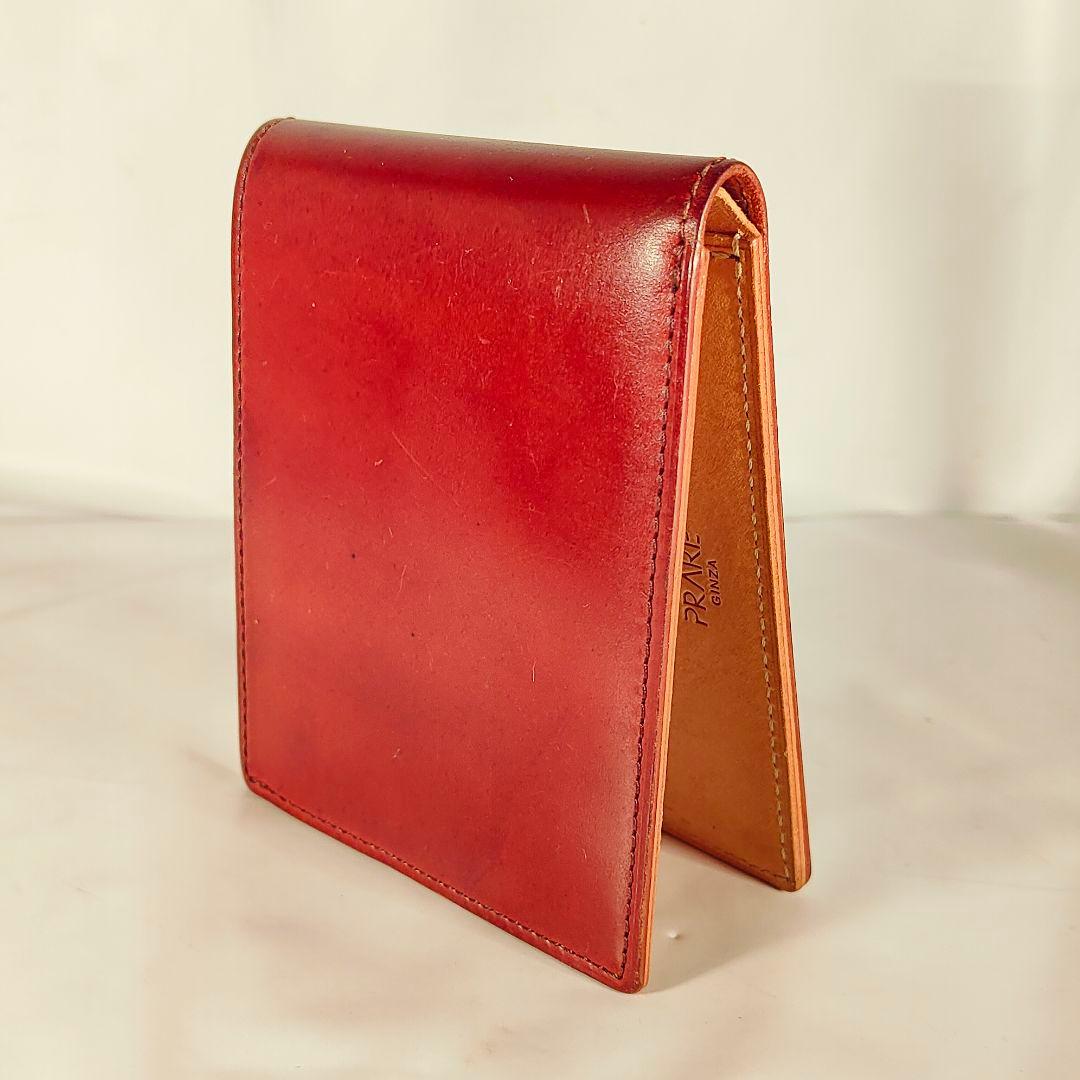 【コードバン】プレリーギンザ　日本製正規品　高級馬革財布　極艶バーガンディレザー