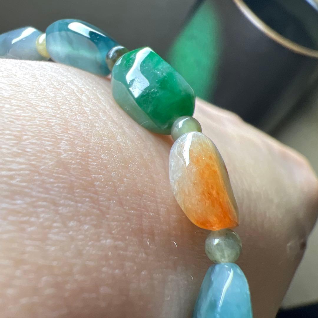 本翡翠、純天然A貨原石ブレスレット
