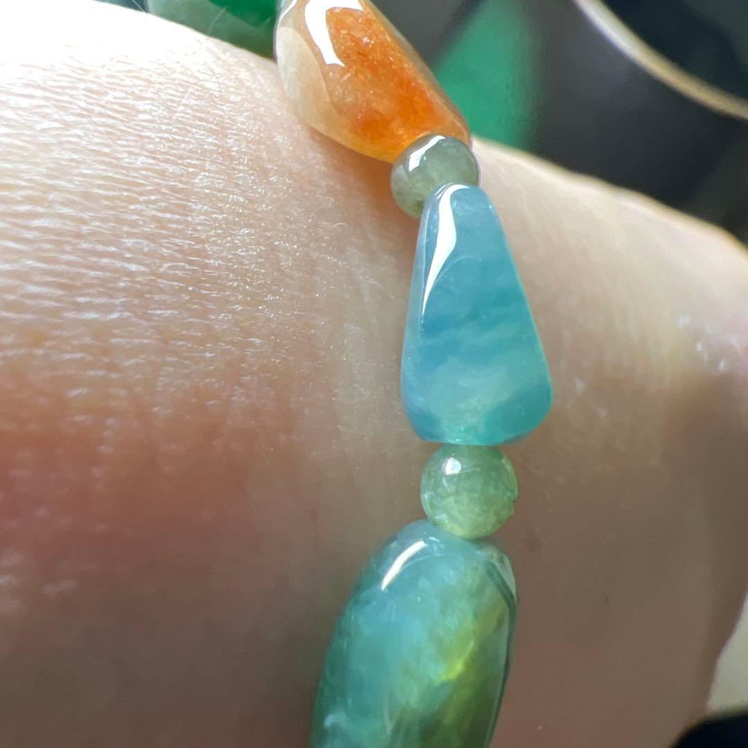 本翡翠、純天然A貨原石ブレスレット