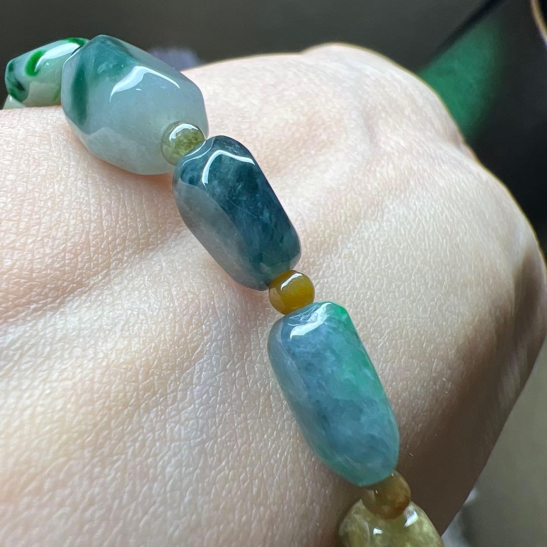 本翡翠、純天然A貨原石ブレスレット