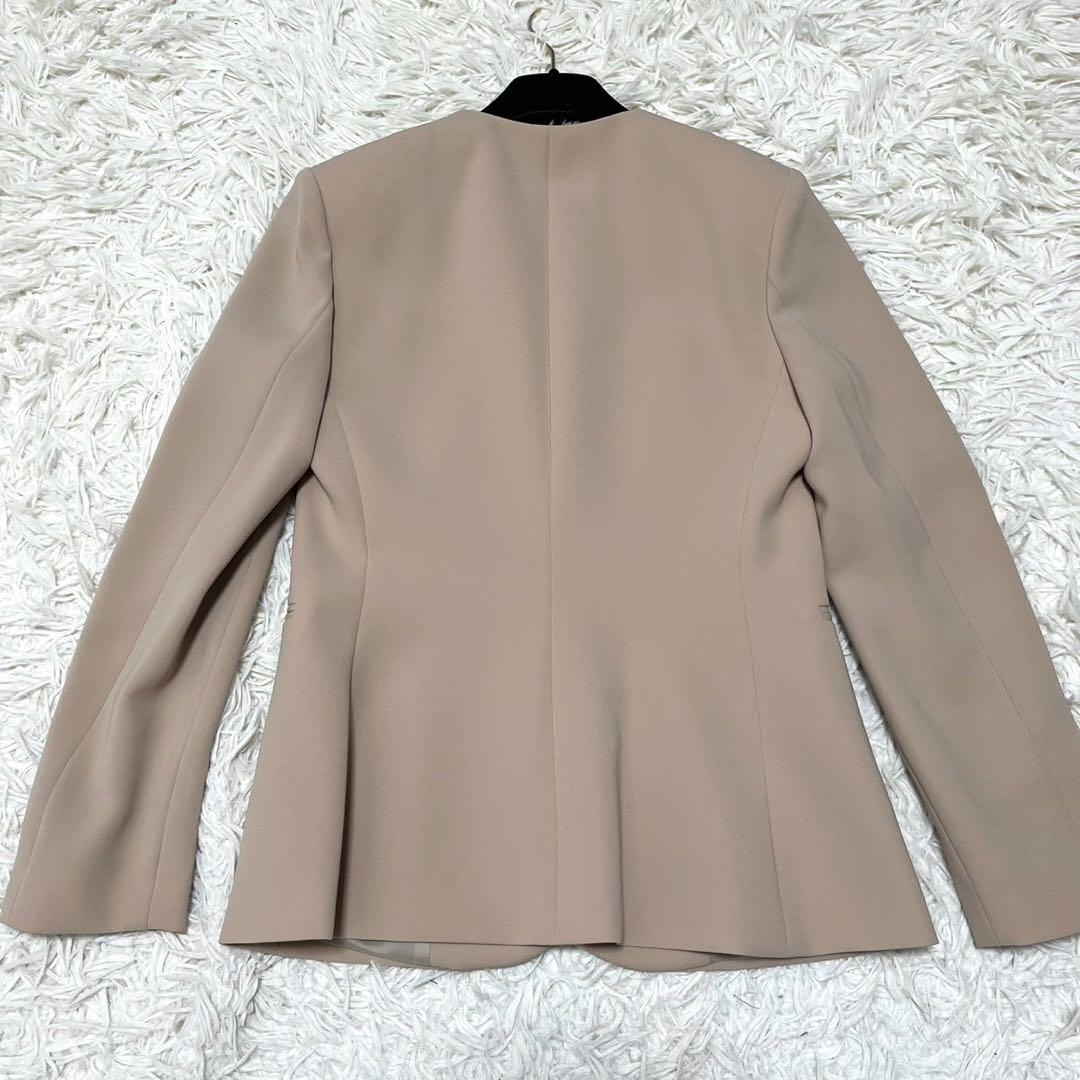 美品✨セオリー 現行 セットアップパンツスーツ ノーカラー 美ライン ベージュM