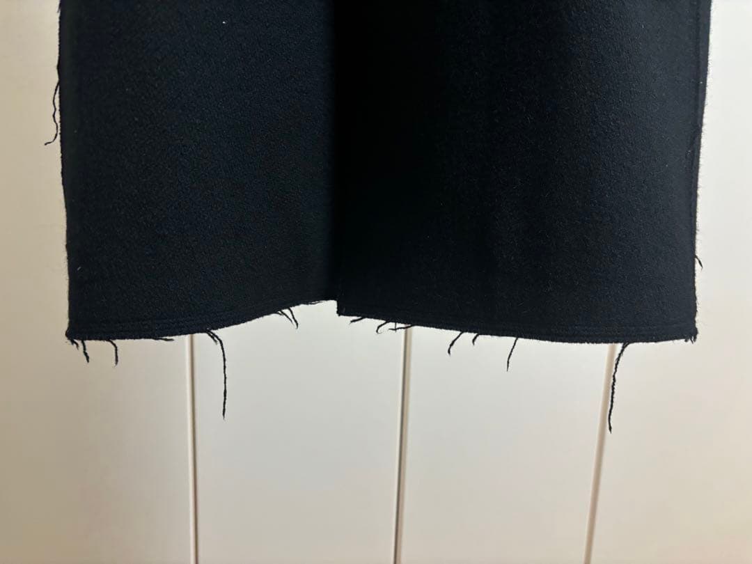 も*=様 y's ブラックダッフルコート ダメージ加工