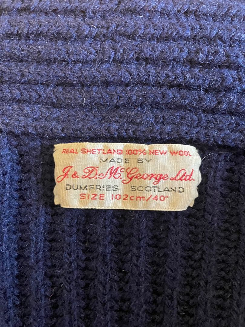70'sマックジョージ ビンテージカーディガン 100%シェットランドウール L