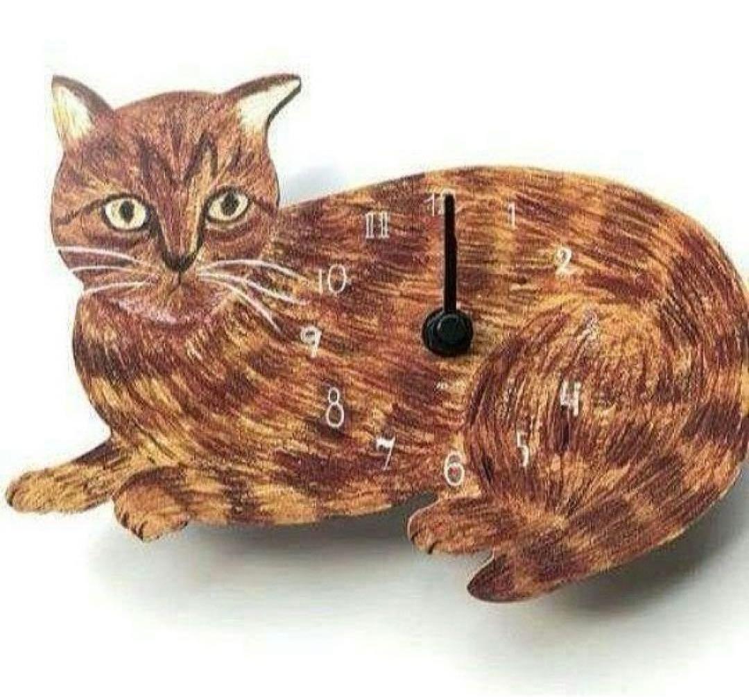 新品　松尾ミユキ　ダイカット クロック　Shima　猫　ねこ　ネコ