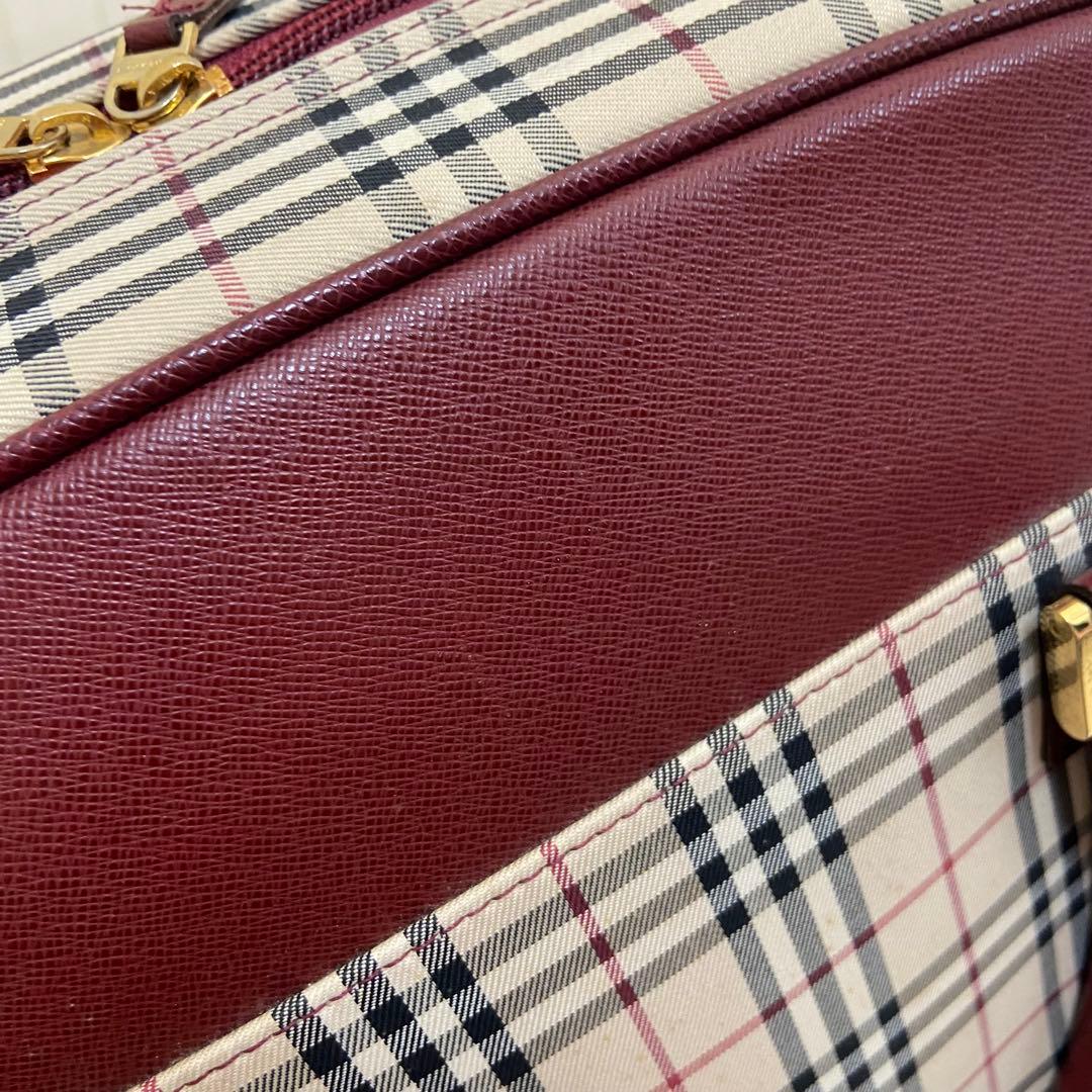 【鑑定済み】BURBERRY バーバリー ボストンバッグ ノバチェック 大容量