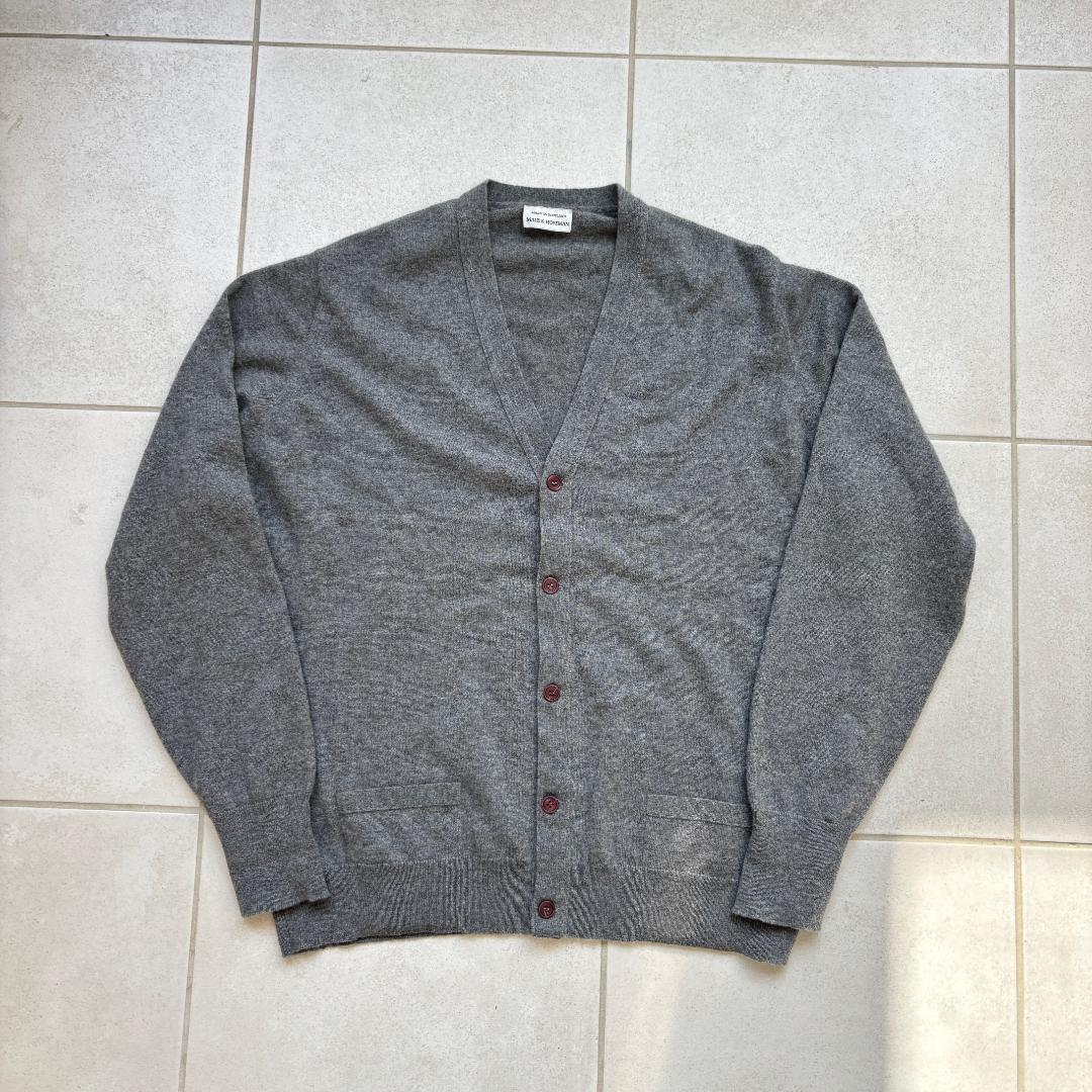 70s スコットランド製カシミアカーディガン ごま塩グレー Ballantyne