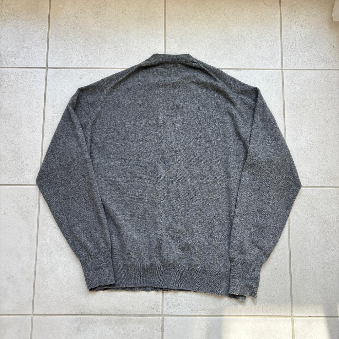 70s スコットランド製カシミアカーディガン ごま塩グレー Ballantyne