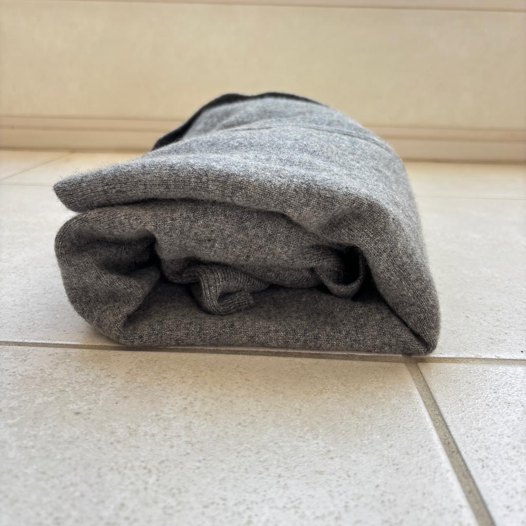 70s スコットランド製カシミアカーディガン ごま塩グレー Ballantyne