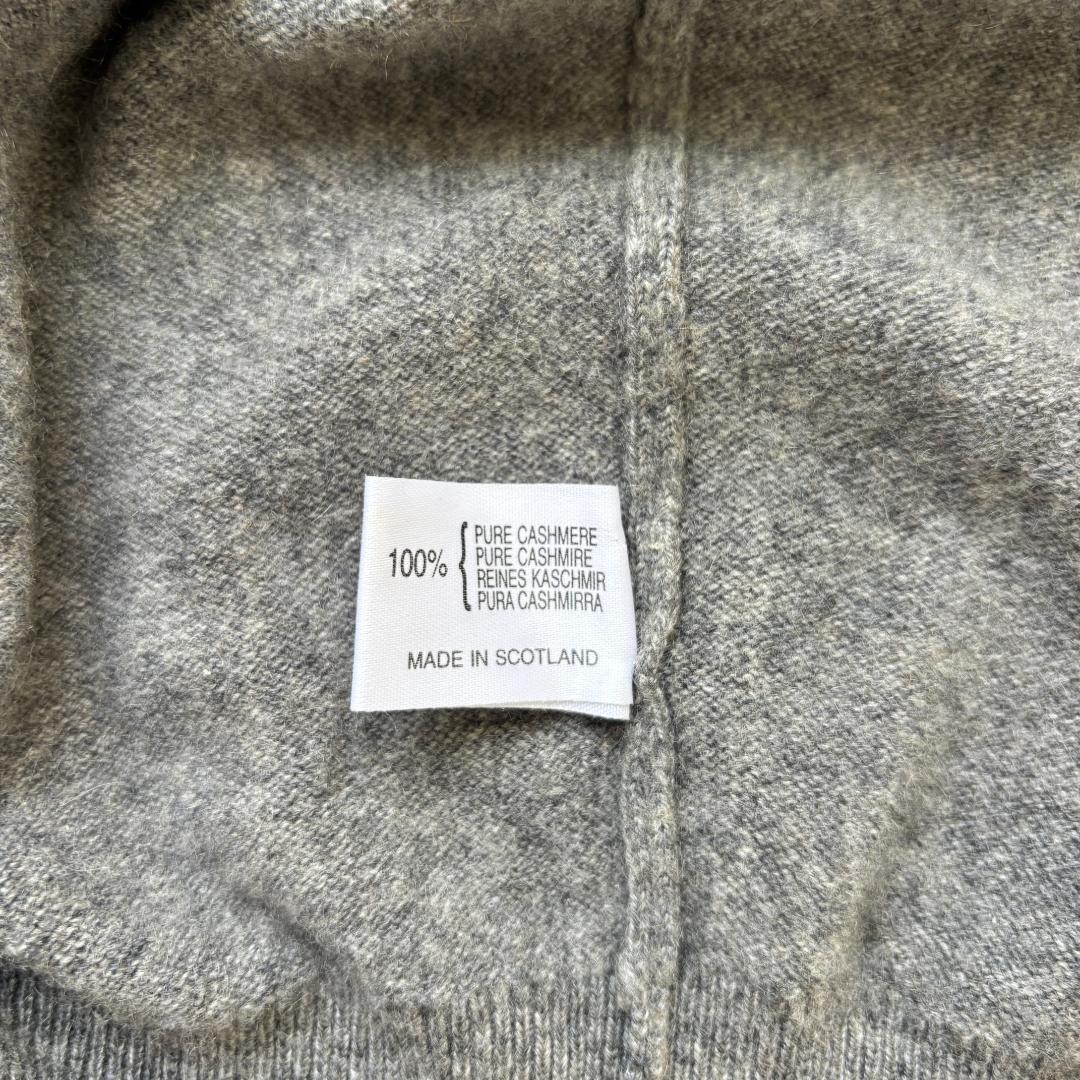 70s スコットランド製カシミアカーディガン ごま塩グレー Ballantyne