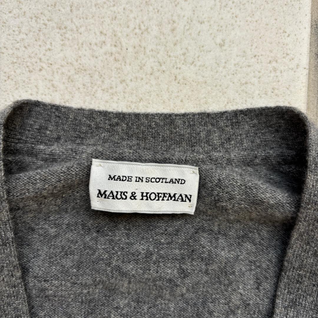 70s スコットランド製カシミアカーディガン ごま塩グレー Ballantyne