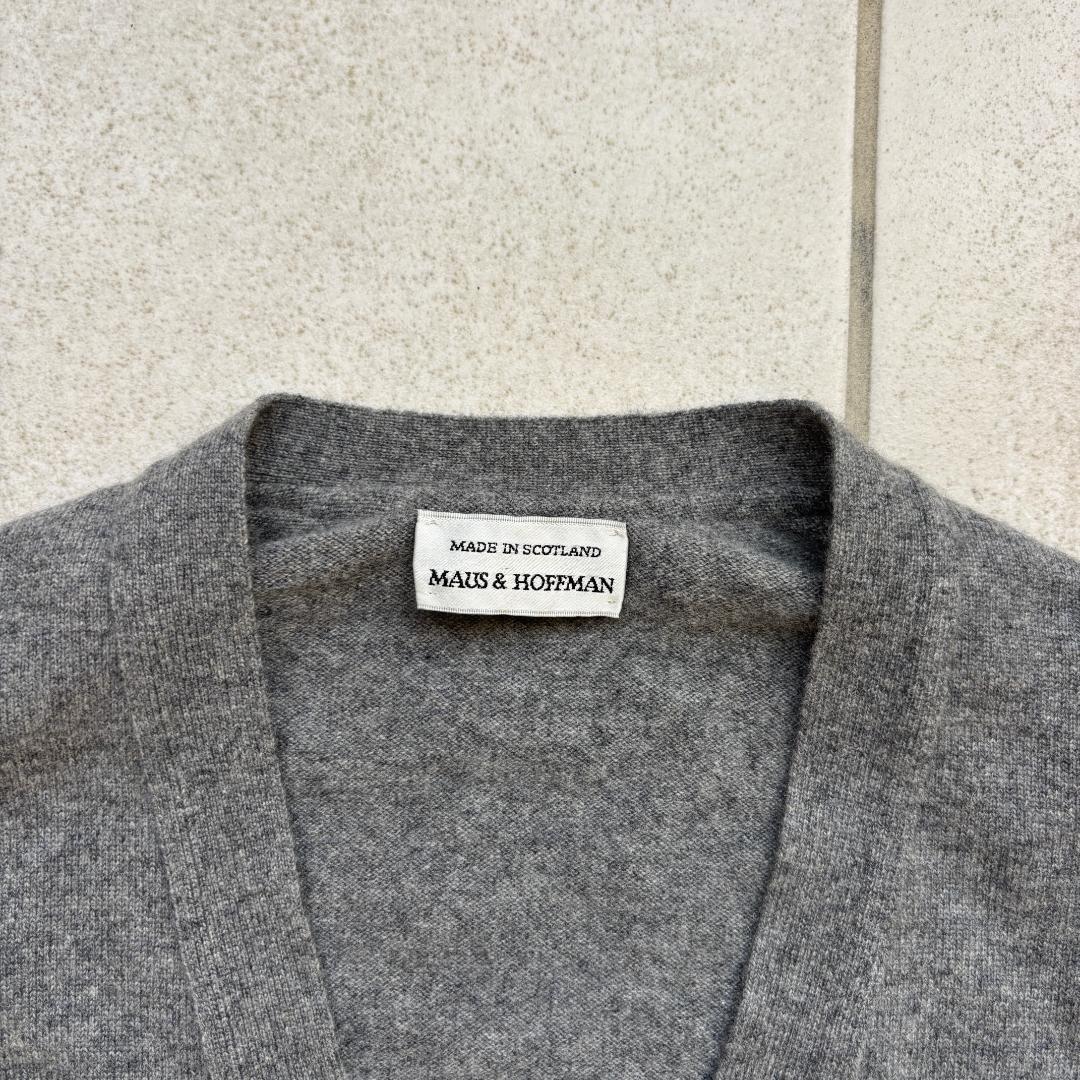 70s スコットランド製カシミアカーディガン ごま塩グレー Ballantyne