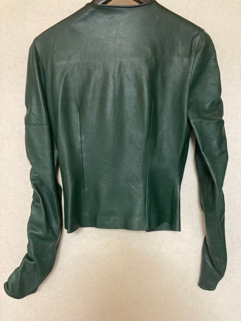 GUCCI ダークグリーン レザージャケット 38 ★匿名配送★