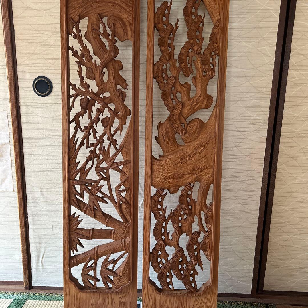 欄間　アンティーク　二枚