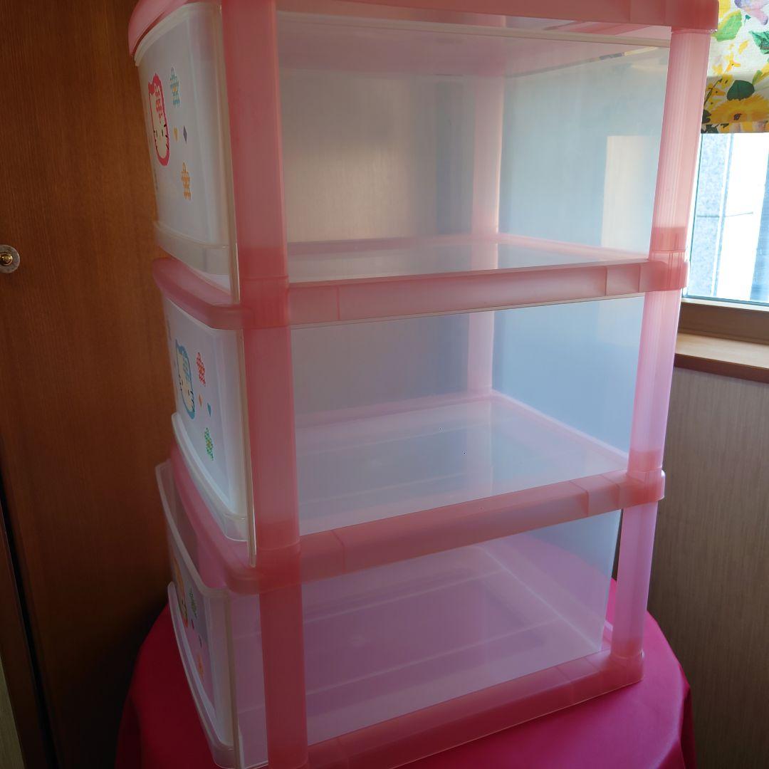 サンリオ 1998年のハローキティ 3段チェストボックス ピンク レア品！美品！