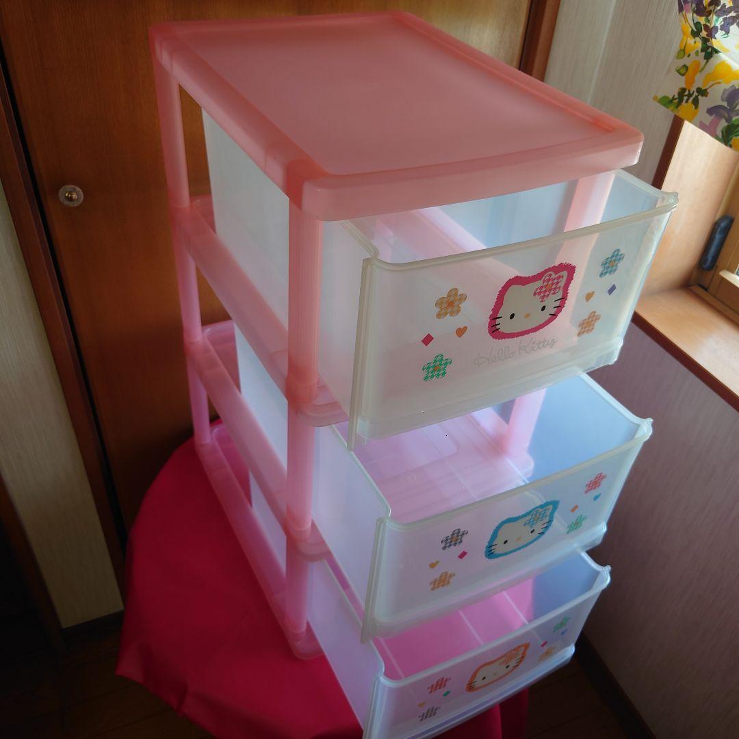 サンリオ 1998年のハローキティ 3段チェストボックス ピンク レア品！美品！