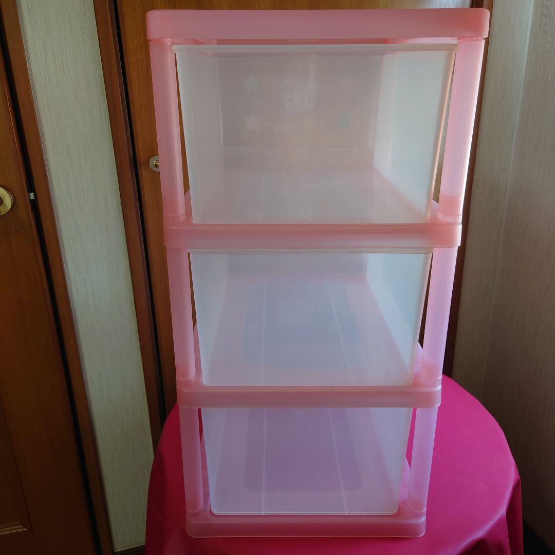 サンリオ 1998年のハローキティ 3段チェストボックス ピンク レア品！美品！